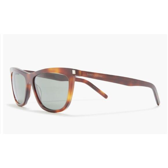 Saint Laurent 58mm Cat Eye Sunglasses Havana Green main image 8